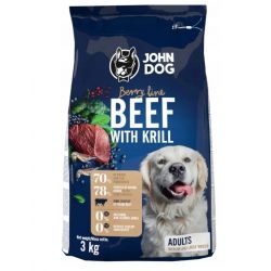 JOHN DOG Berry, Ś/D rasy, wołowina z krylem 3kg